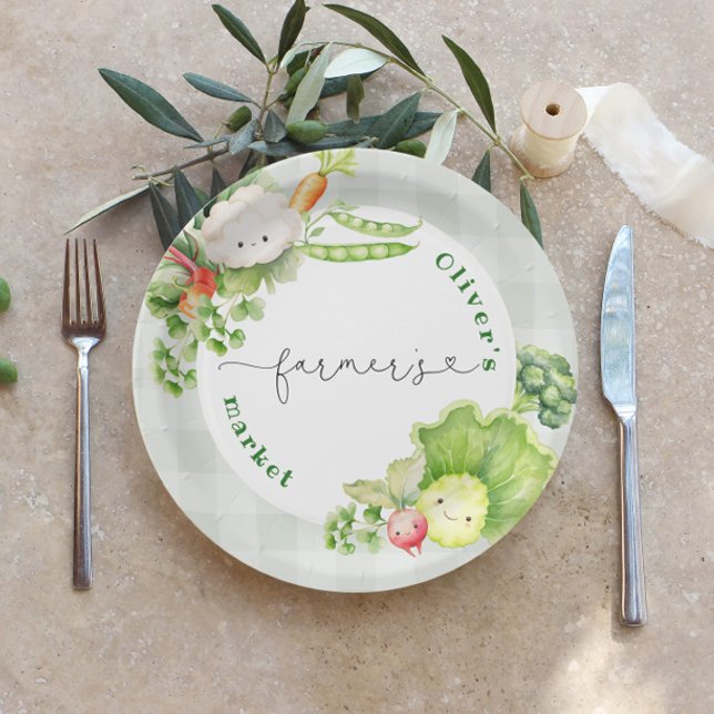 Assiettes En Carton Farmers anniversaire de enfant de marché (Créateur téléchargé)