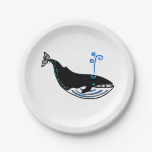 Assiettes En Carton Faune - BALEINE Bleue - Animal en voie de disparit