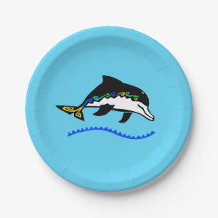 Assiettes En Carton Faune - DOLPHIN - Nature - Blue Party