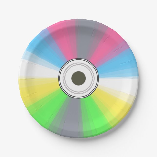 Assiettes En Carton Faux CD de geek (Devant)