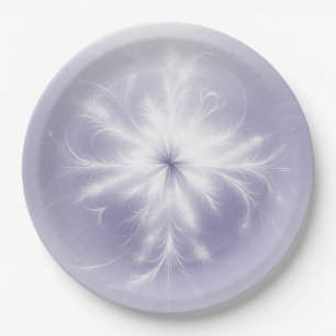 Assiettes En Carton Faux De Neige Blanc Fraîche Sur Violet