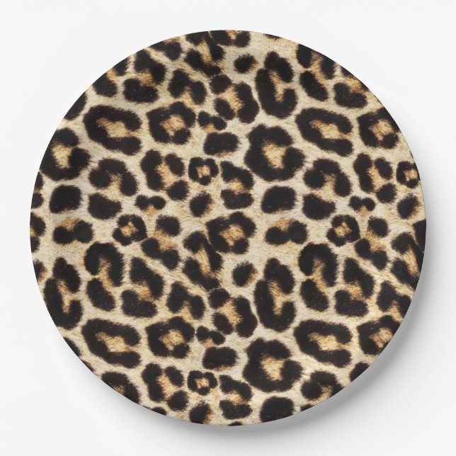 Assiettes En Carton Faux Leopard Fur (Devant)