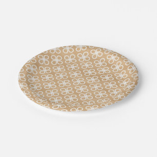 Assiettes En Carton Faux Wood   Plaque en papier Motif blanc