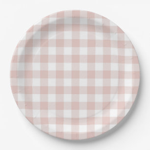 Assiettes En Carton Faye et Lauren Blush Plaid