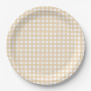Assiettes En Carton Faye et Lauren Fall En vichy Beige