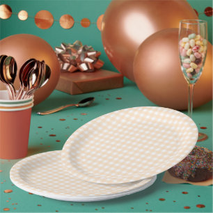Assiettes En Carton Faye et Lauren Peach En vichy