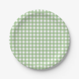 Assiettes En Carton FayeandLauren Green Classic Buffalo Plaid Motif