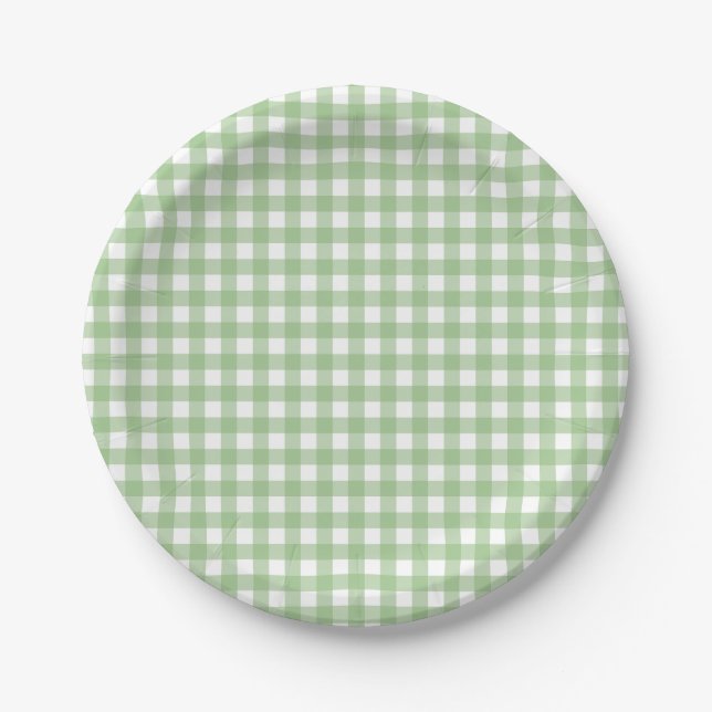 Assiettes En Carton FayeandLauren Green Classic Buffalo Plaid Motif (Devant)