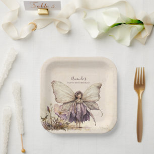 Assiettes En Carton Fbattage et Twirl Flower fille Anniversaire