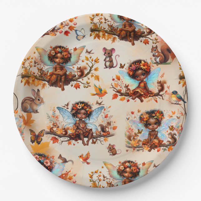 Assiettes En Carton Fée africaine Enchanted Forest fête d'anniversaire (Devant)