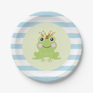 Assiettes En Carton Fée Conte de Fées Livre Bleu Grenouille Prince Bab