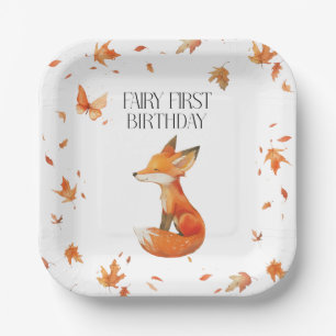 Assiettes En Carton Fée d'automne premier Merci d'anniversaire avec re