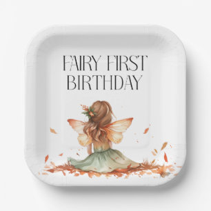 Assiettes En Carton Fée d'automne premier Merci d'anniversaire avec re