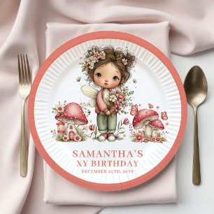 Assiettes En Carton Fée Délicieuse 7ème Anniversaire Papier Floral Pas