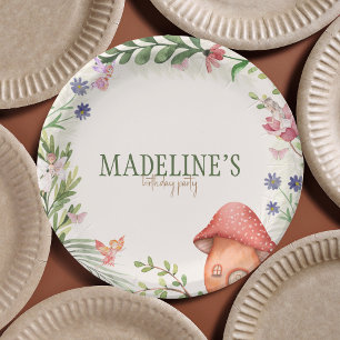Assiettes En Carton Fée Enchantée Forêt Champignons Verdure