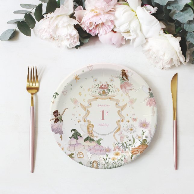 Assiettes En Carton Fée florale magique fête d'anniversaire (Créateur téléchargé)