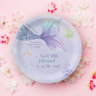 Assiettes En Carton Fée sous-marine Fille Baby Shower