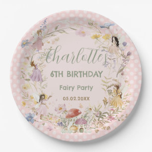 Assiettes En Carton Fées Fleur sauvage Fleurs de prairie fête d'annive