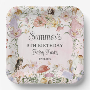 Assiettes En Carton Fées Whimsical Anniversaire Fleur Jardin prairie