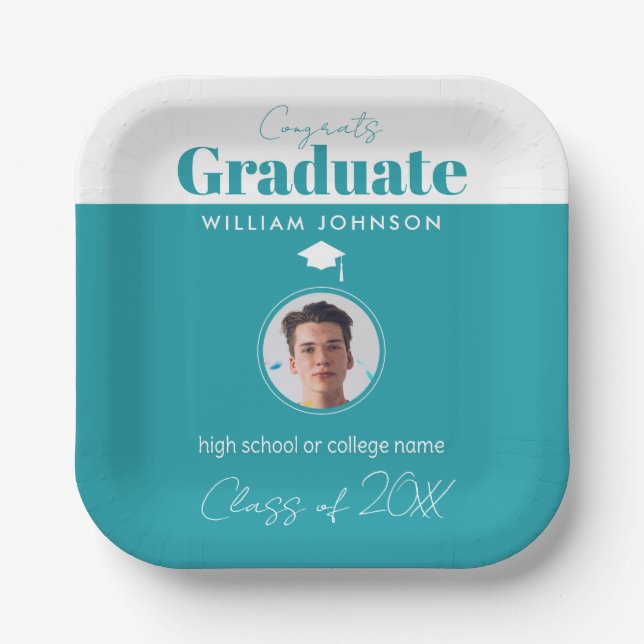 Assiettes En Carton Félicats Classe de diplômés de 2023 (Recto)