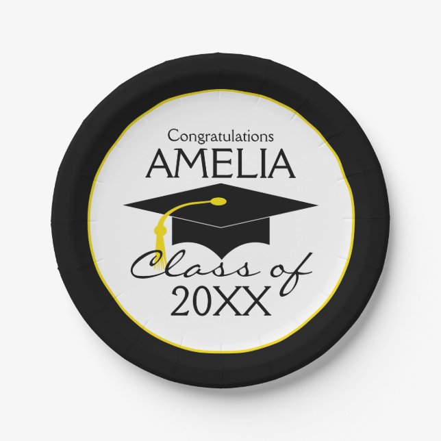 Assiettes En Carton Félicitations aux diplômés (Devant)