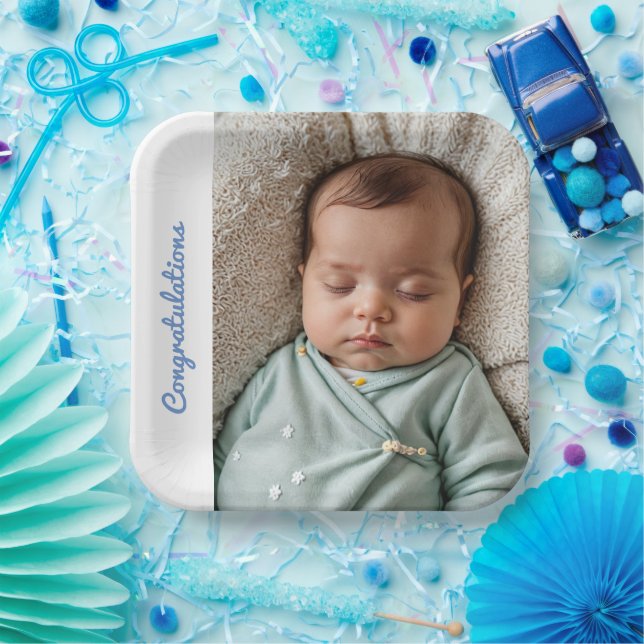 Assiettes En Carton félicitations photo pour la fête des bébés (Fête)