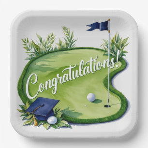 Assiettes En Carton Félicitations pour la remise des diplômes de golf