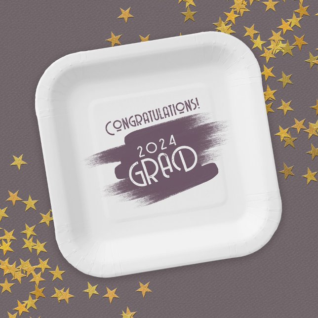 Assiettes En Carton Félicitations pour le diplôme avec des coups de pi (Créateur téléchargé)