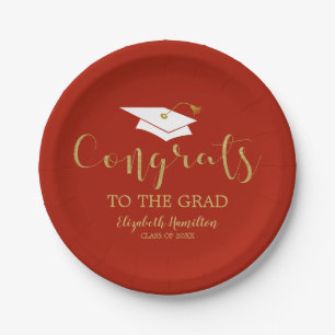 Assiettes En Carton Félicitations Pour Le Document De Grad Gold Partie