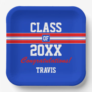 Assiettes En Carton Félicitations sur mesure pour la graduation Roug