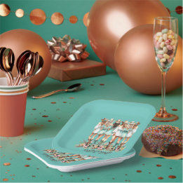 Assiettes En Carton Femme d'honneur côtière Carré de 7 pouces