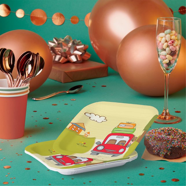 Assiettes En Carton Femme En Voiture (Créateur téléchargé)