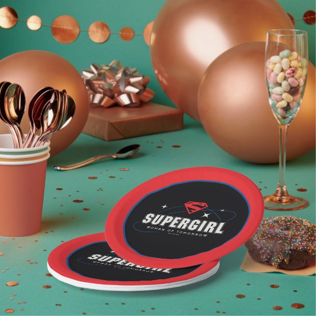 Assiettes En Carton Femme super fille de demain (Multi)