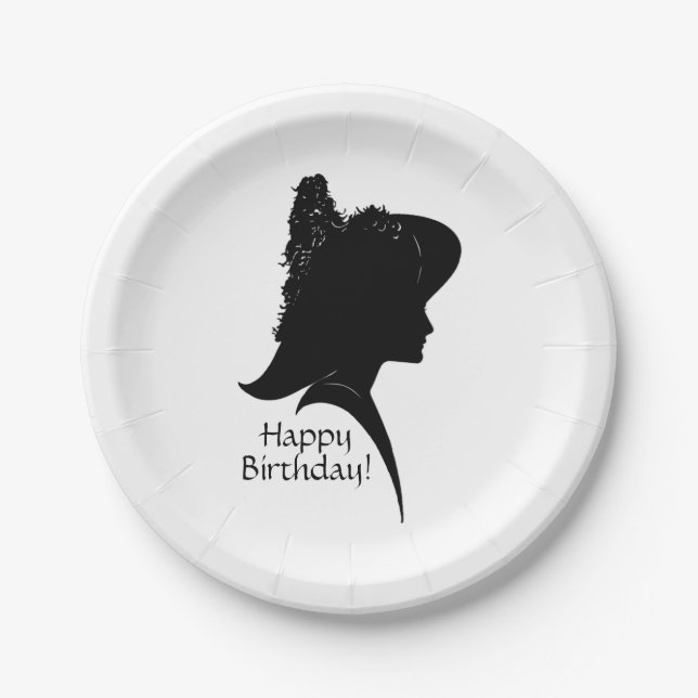 Assiettes En Carton Femme vintage Silhouette en Casquette (Devant)