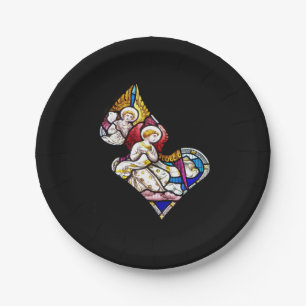 ASSIETTES EN CARTON FENÊTRE EN VERRE STAINÉ