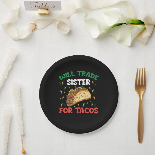 Assiettes En Carton Fera Échanger La Soeur Pour Tacos Cinco De Mayo Pa (Mariage)