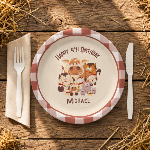 Assiettes En Carton Ferme Animaux Mignons Anniversaire Enfants Cour De