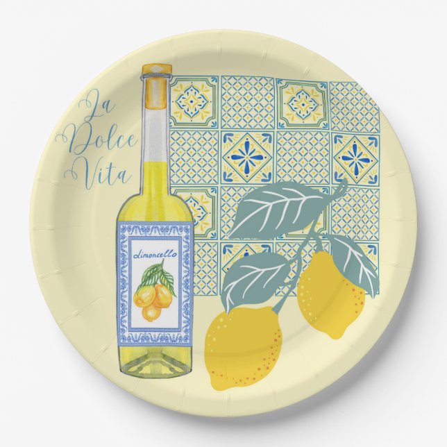 Assiettes En Carton Ferme aux citrons Rétro (Devant)