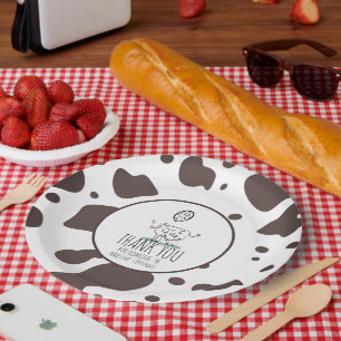 Assiettes En Carton Ferme de vache doodle Animal Fête d'anniversaire M