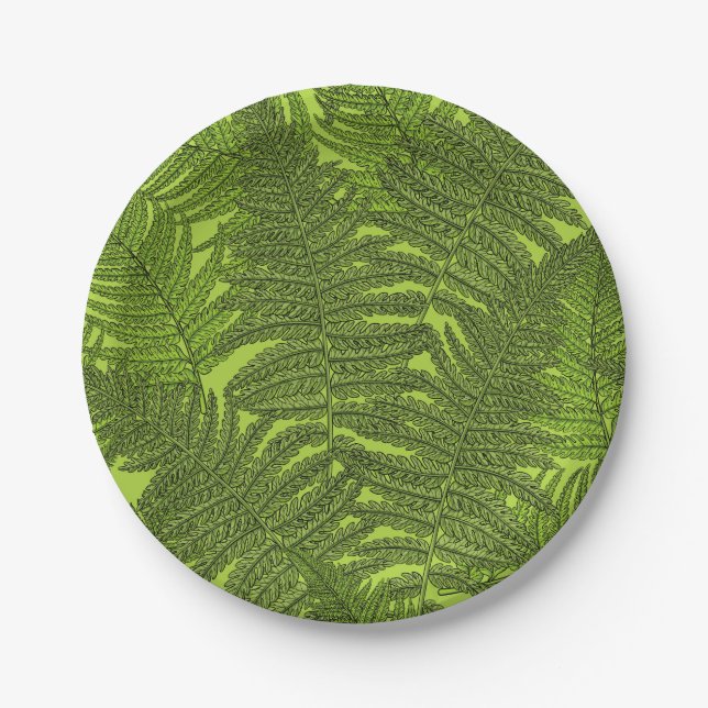 Assiettes En Carton Ferme en vert (Devant)
