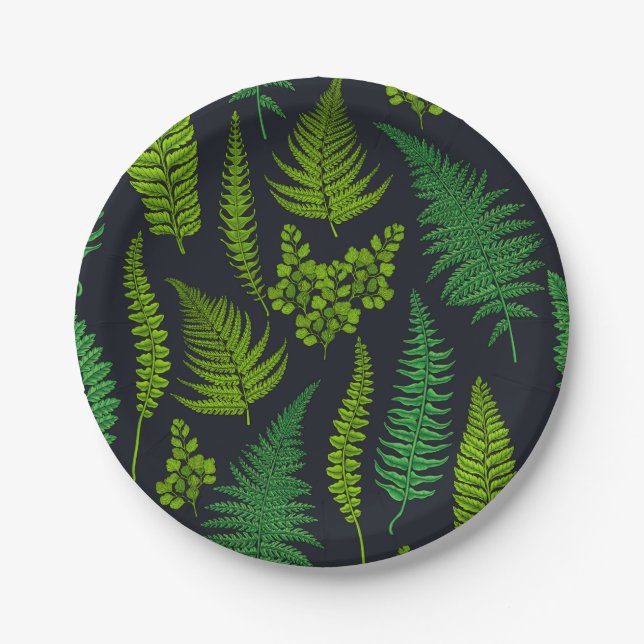Assiettes En Carton Ferns (Devant)