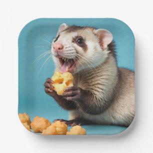 Assiettes En Carton Ferret Cute Manger Fromage Poufs