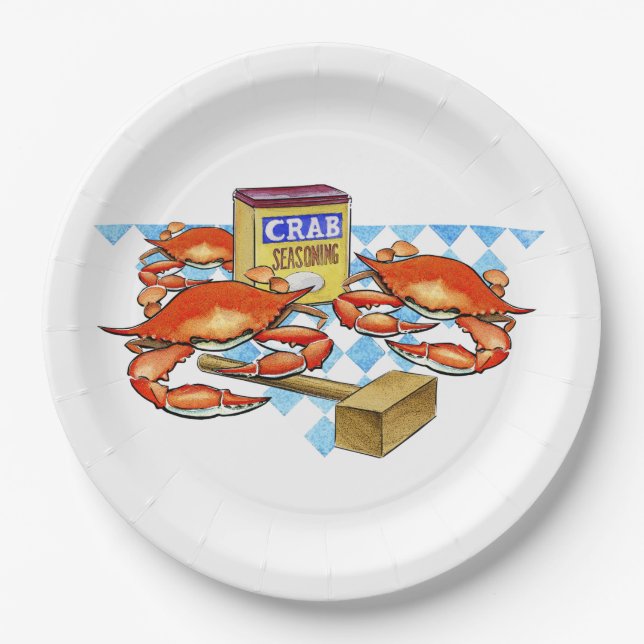 Assiettes En Carton Fest de crabe ! (Devant)