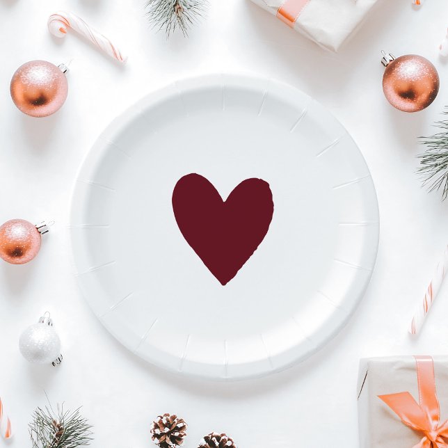 Assiettes En Carton Festival d'hiver moderne Baby shower rouge Bourgog (Créateur téléchargé)