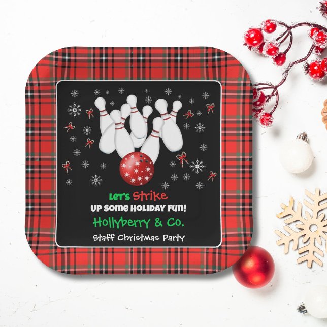 Assiettes En Carton Festive Holiday Bowling  (Créateur téléchargé)