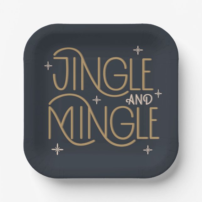 Assiettes En Carton Festive Jingle et Mingle Holiday Design (Recto)