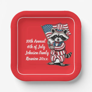 Assiettes En Carton Festive Raccoon 4 juillet Célébration