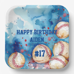 Assiettes En Carton Fête à thème de baseball personnalisée