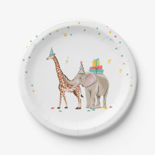 Assiettes En Carton Fête Animaux Safari Zoo Party Fille sauvage Annive