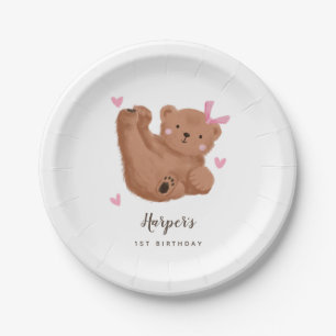 Assiettes En Carton Fête Anniversaire de enfant Rustique de l'ours ros